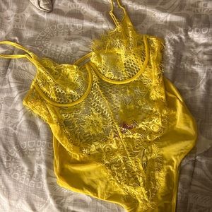Yellow Lingerie Bodysuit